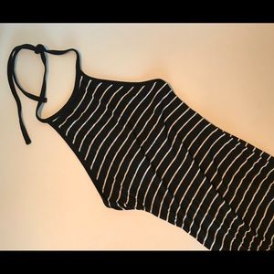Forever 21 striped halter body con dress